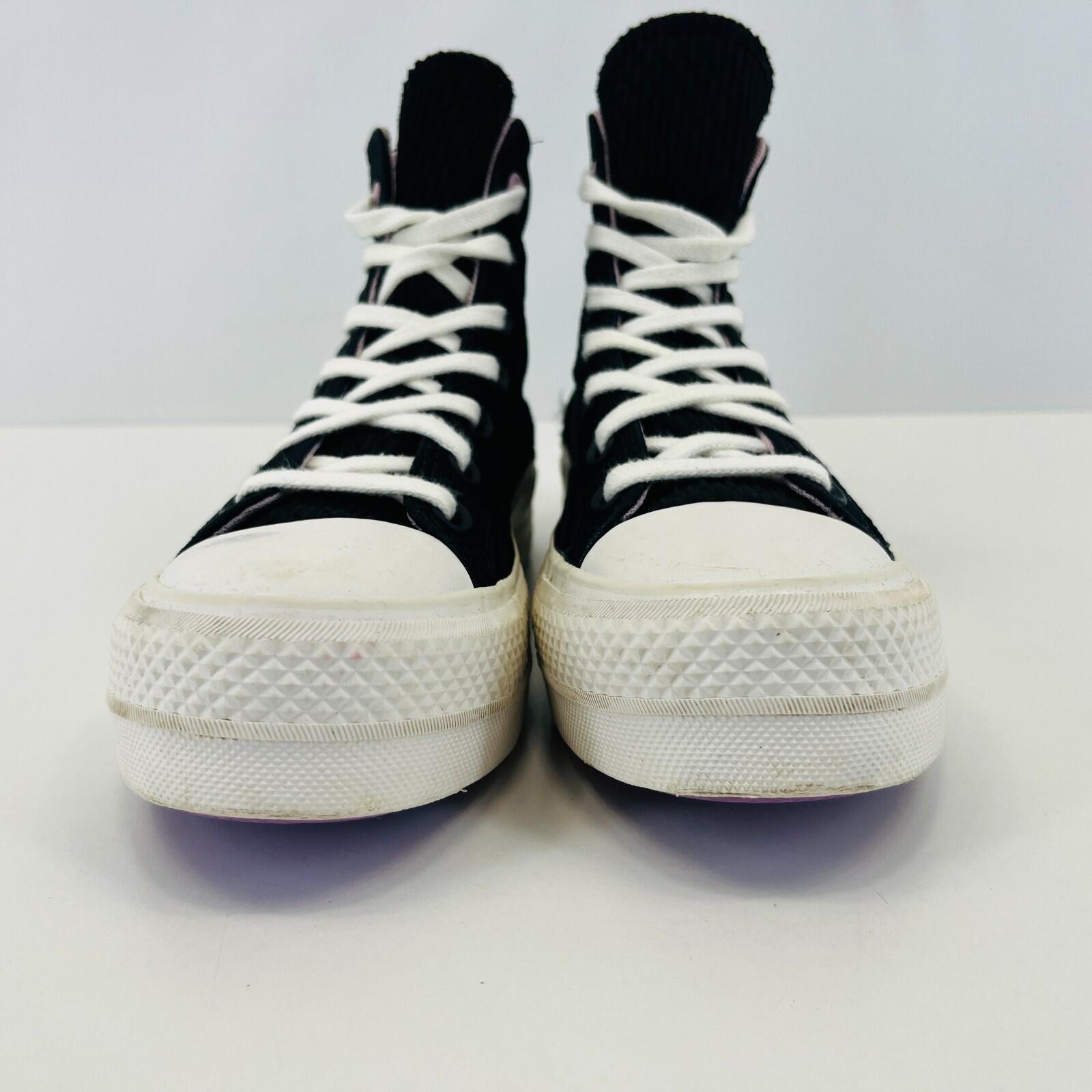 Converse All Star Chuck Taylor Hi-Top Black/Lilac/White Trainers UK 3