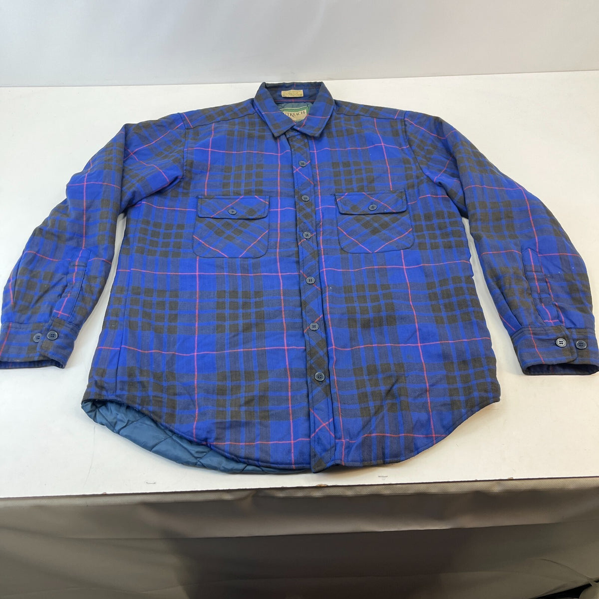 Outreach Men's Insulated Quilt Lined Shacket Jacket Lumberjack Shirt size M