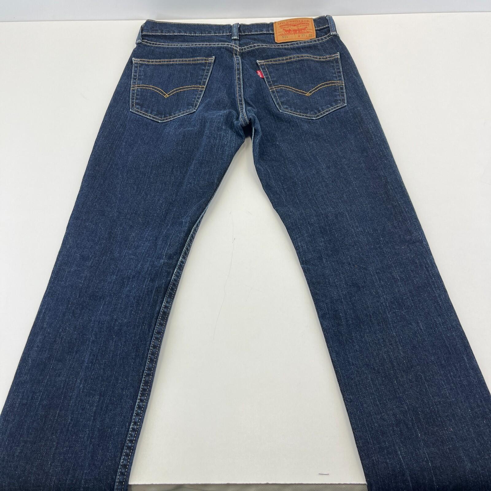 Levis 511 Slim Fit Jeans W32 L32 Blue Denim Straight Leg Mens Casual