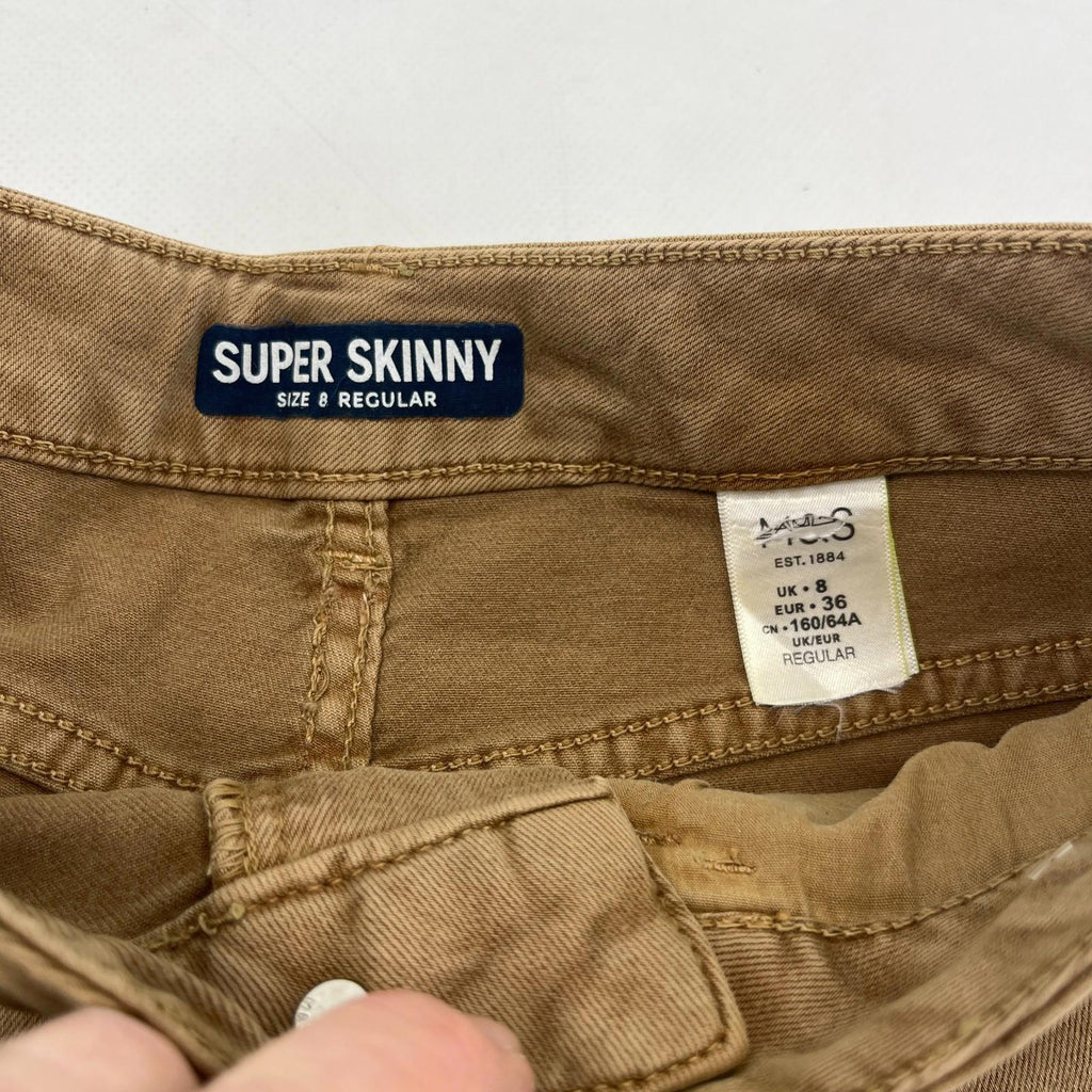Marks & Spencer Tan Brown Super Skinny Jeans - UK size 8R - BNWOT