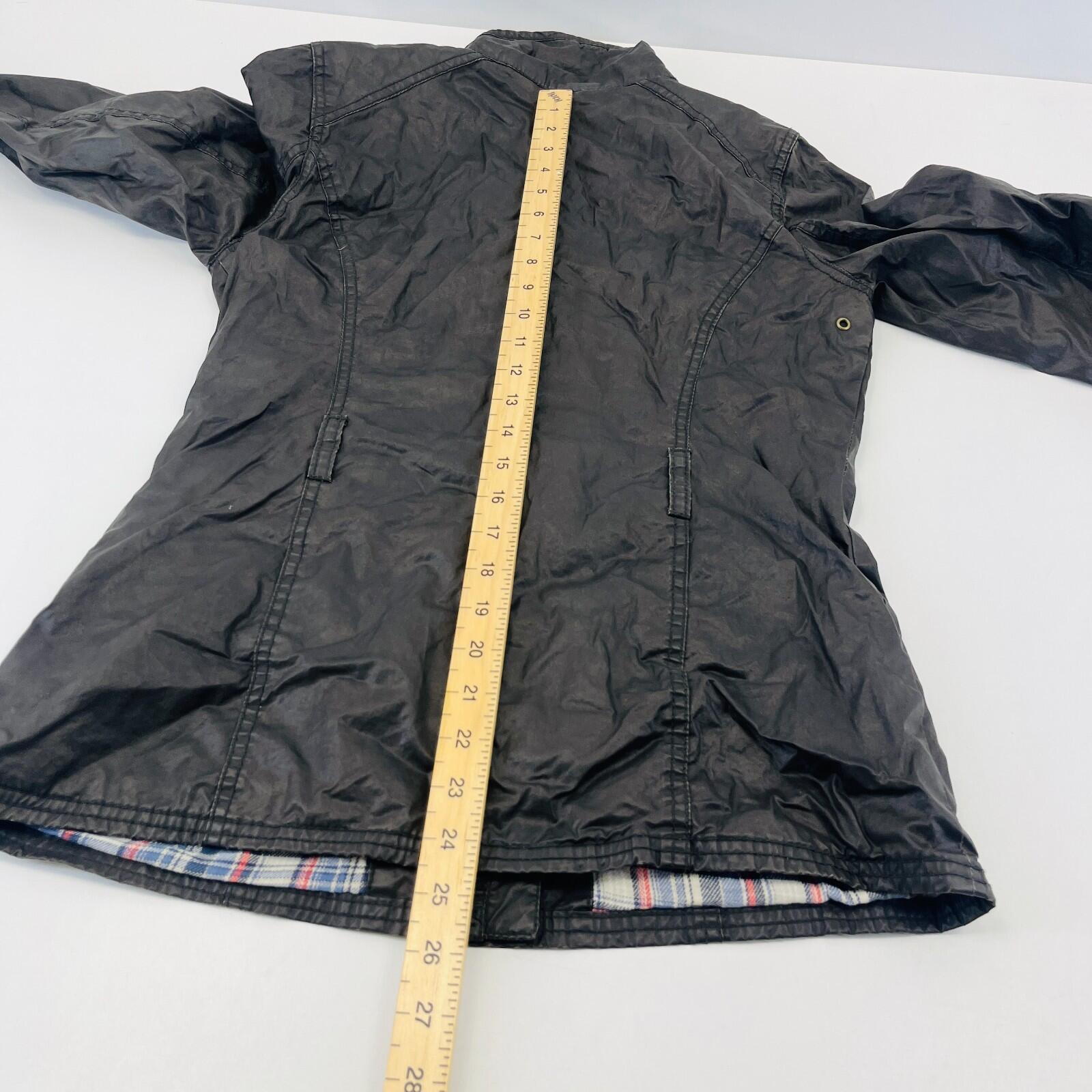 H&M Women's Wax Jacket in Black with Cord Collar size 6