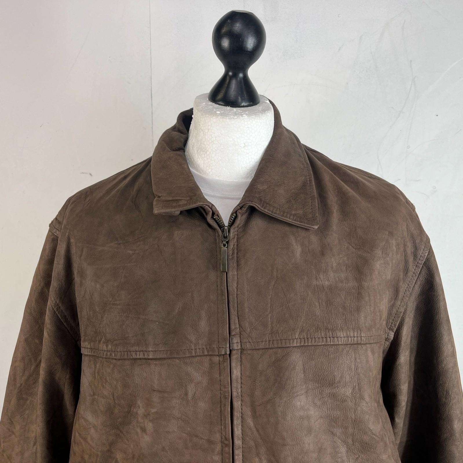 Chevignon Brown Soft Leather Jacket Men's size Large Mid Length