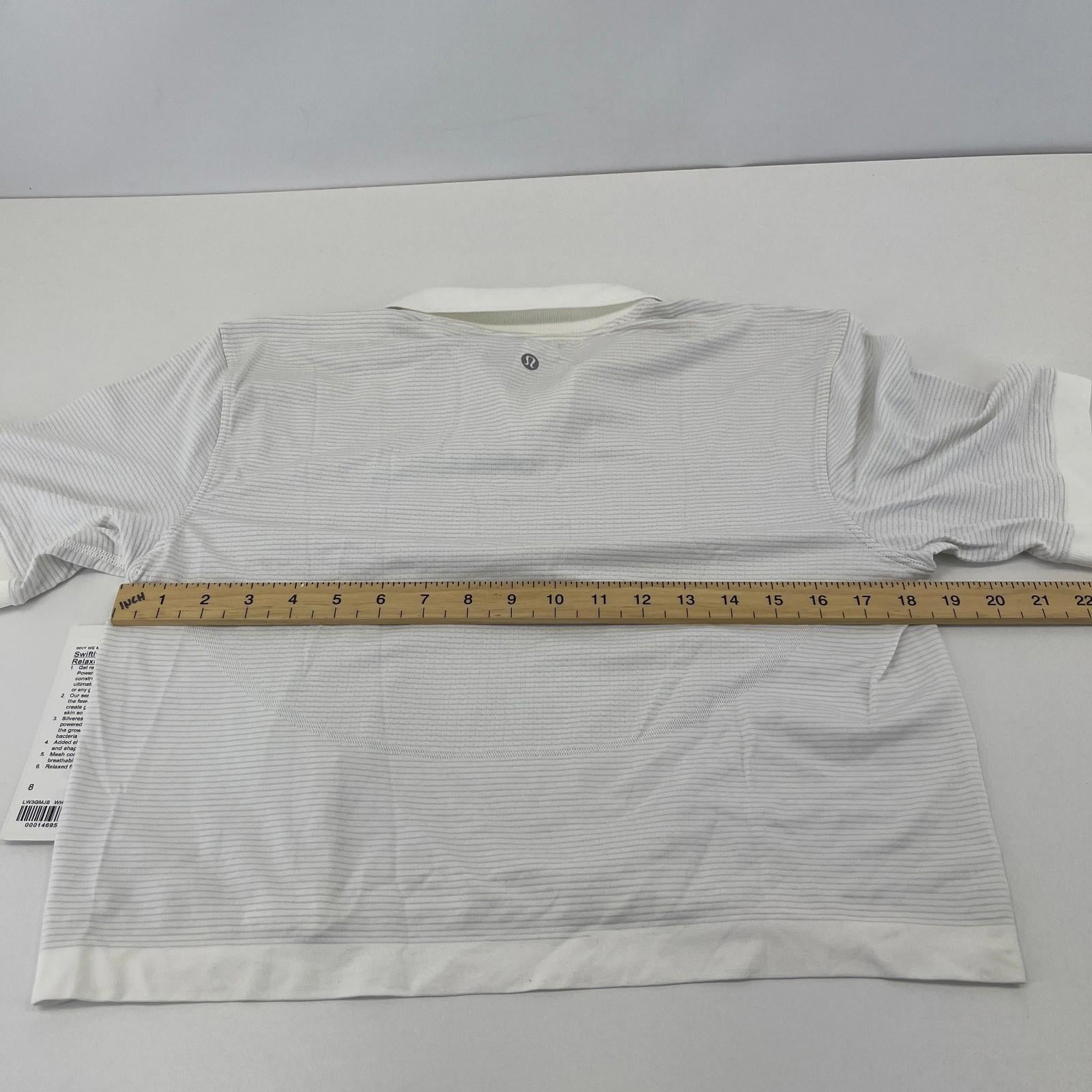 Lululemon Swiftly Tech Relaxed Fit Polo Shirt Top White  US 8 UK 12