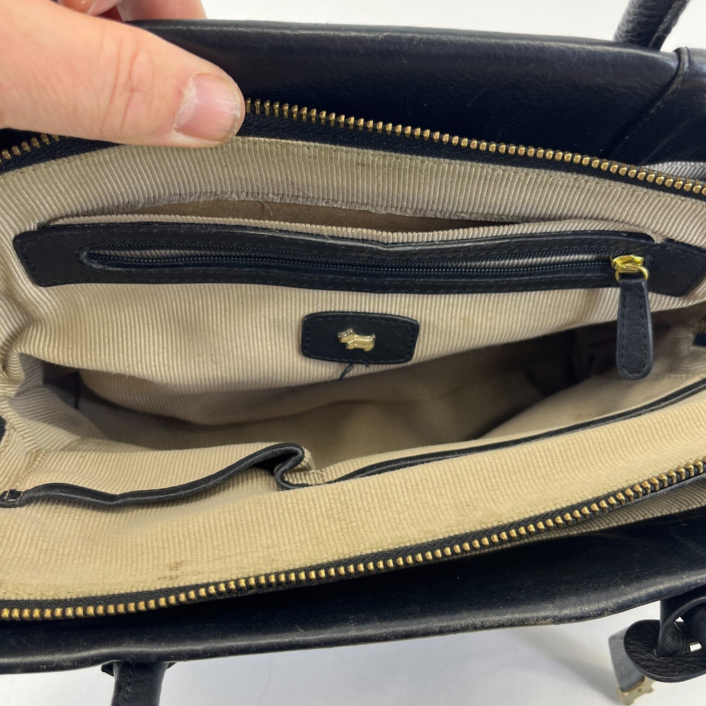 Genuine Radley Nlack Leather Open Top Grab Tote Bag - See Details