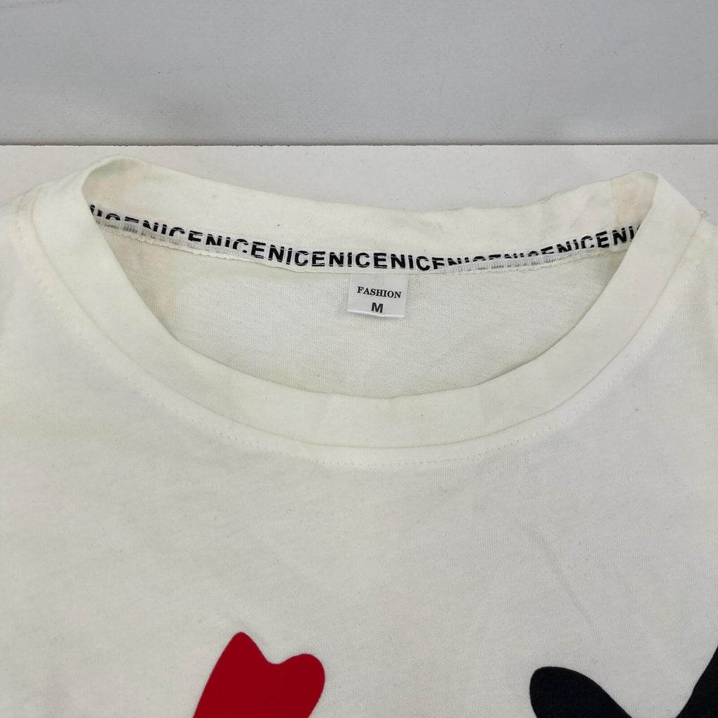 Bemcsho Oversized Punk T Shirt with Straps Skater size Medium Relaxed in White