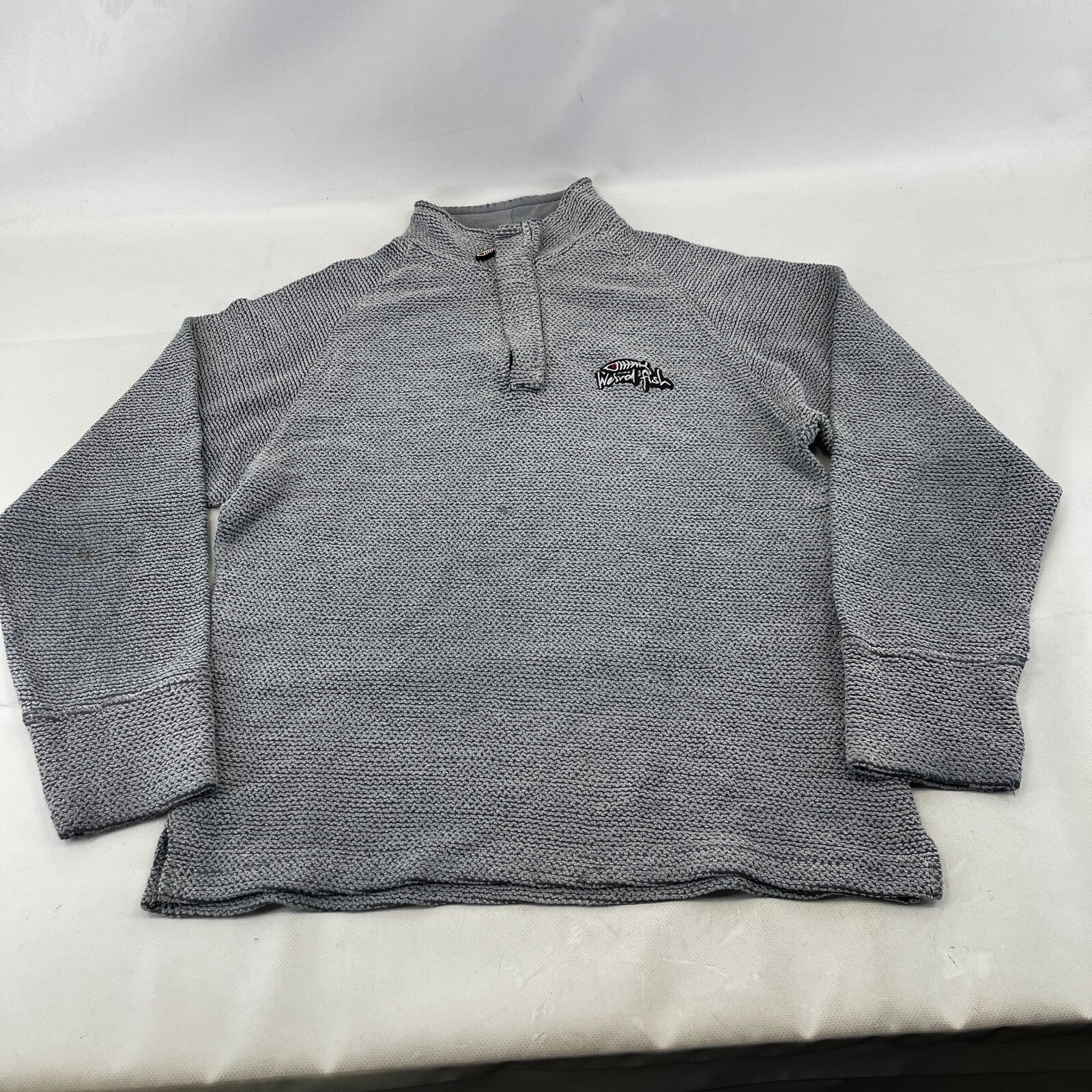 Weird Fish Mens Grey Quarter Zip Jumper Macaroni Pullover size Small