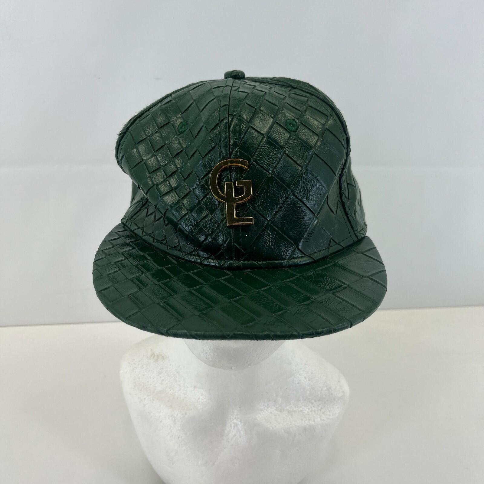 G London Adjustable Faux Leather Hat Cap Snapback in Dark Green