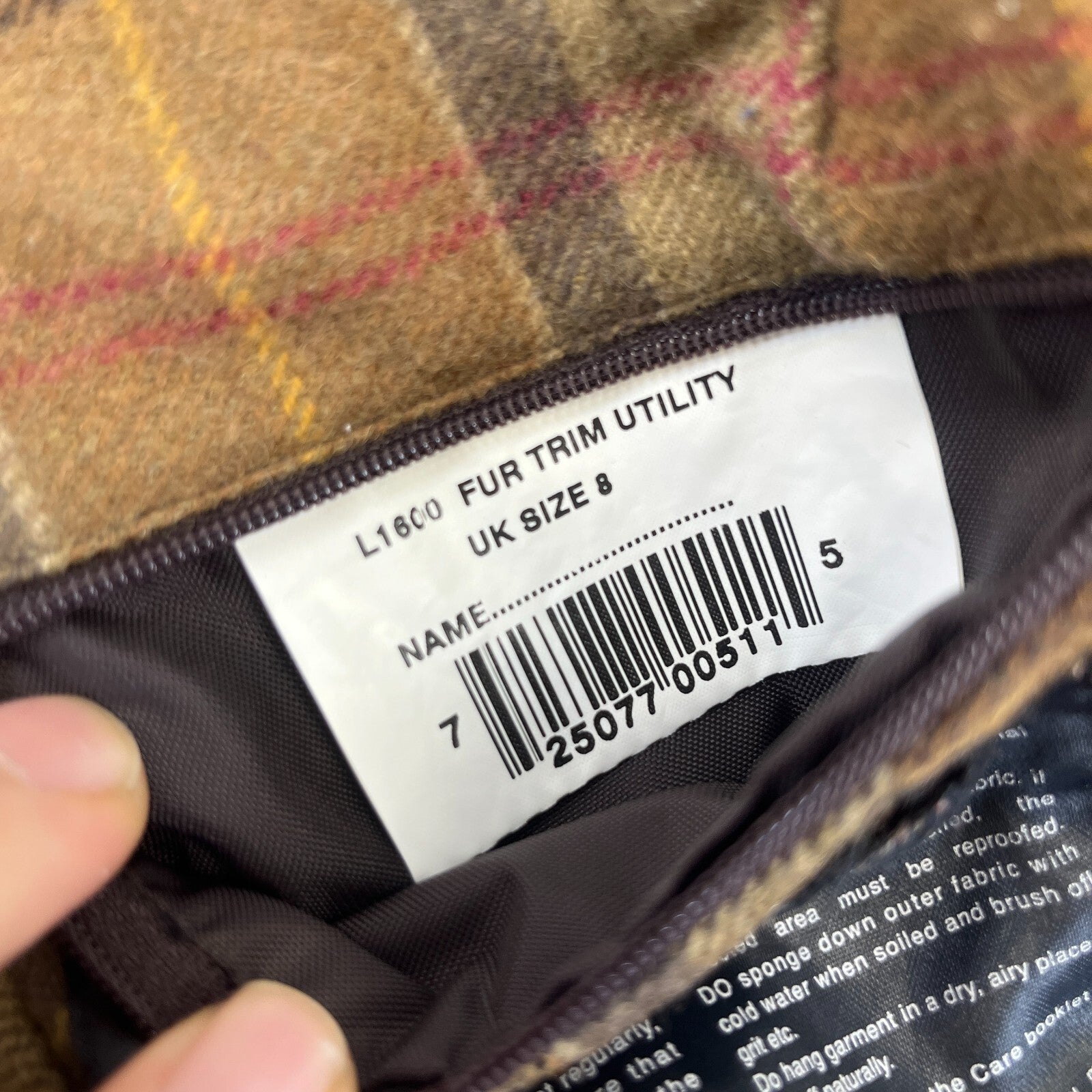 Barbour L1600 Distressed Look Wax Utility Jacket Women’s UK 8 Brown Field Coat