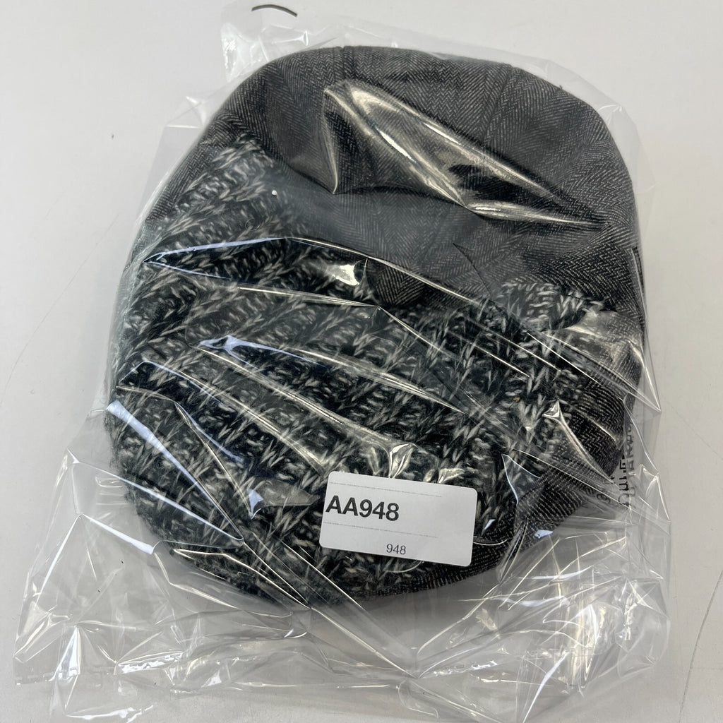 Hawkins Country Flat Cap size XL 60cm Grey Wool Tweed Herringbone