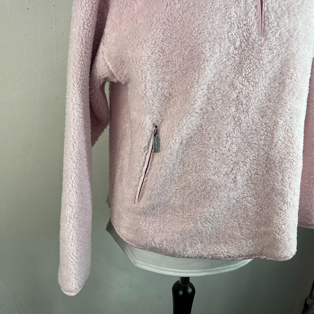 Sweaty Betty Plush Frost Pink Heavy Fleece Long Sleeve Half Zip Size M/12