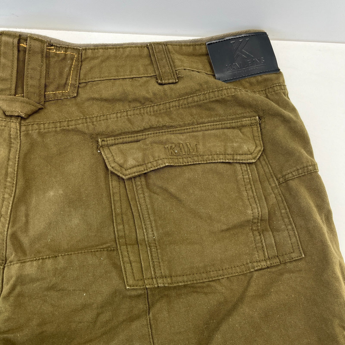 Kam Jeans Men's Cargo Pants Trousers Khaki Brown W48" L32"