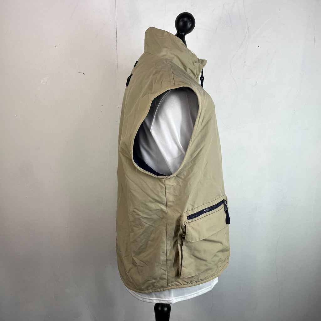 Hummel Hybrid Utility Vest Cargo Gilet Sleeveless Jacket size L Beige