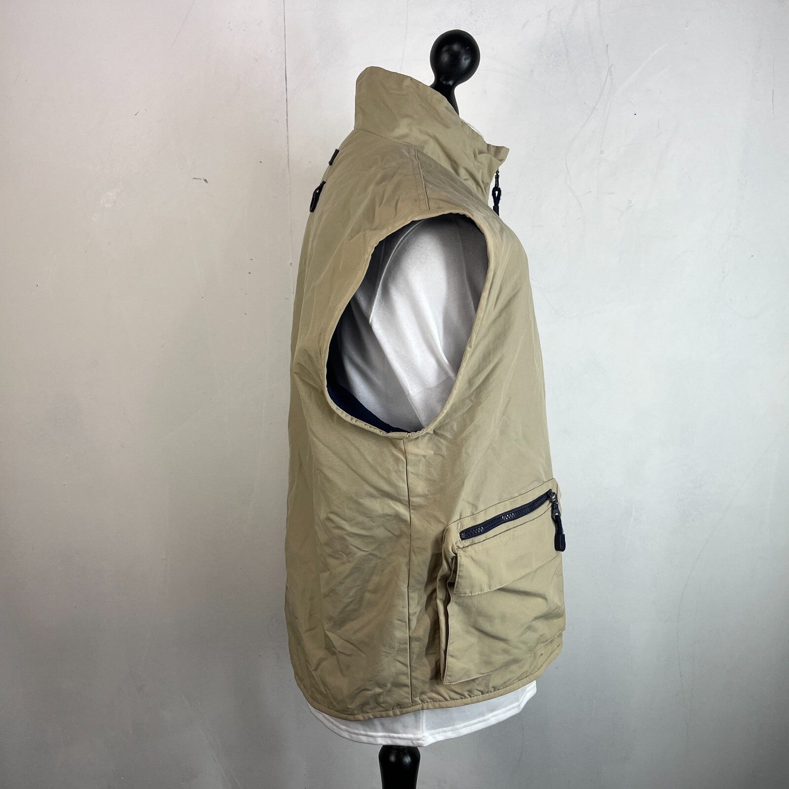 Hummel Hybrid Utility Vest Cargo Gilet Sleeveless Jacket size L Beige