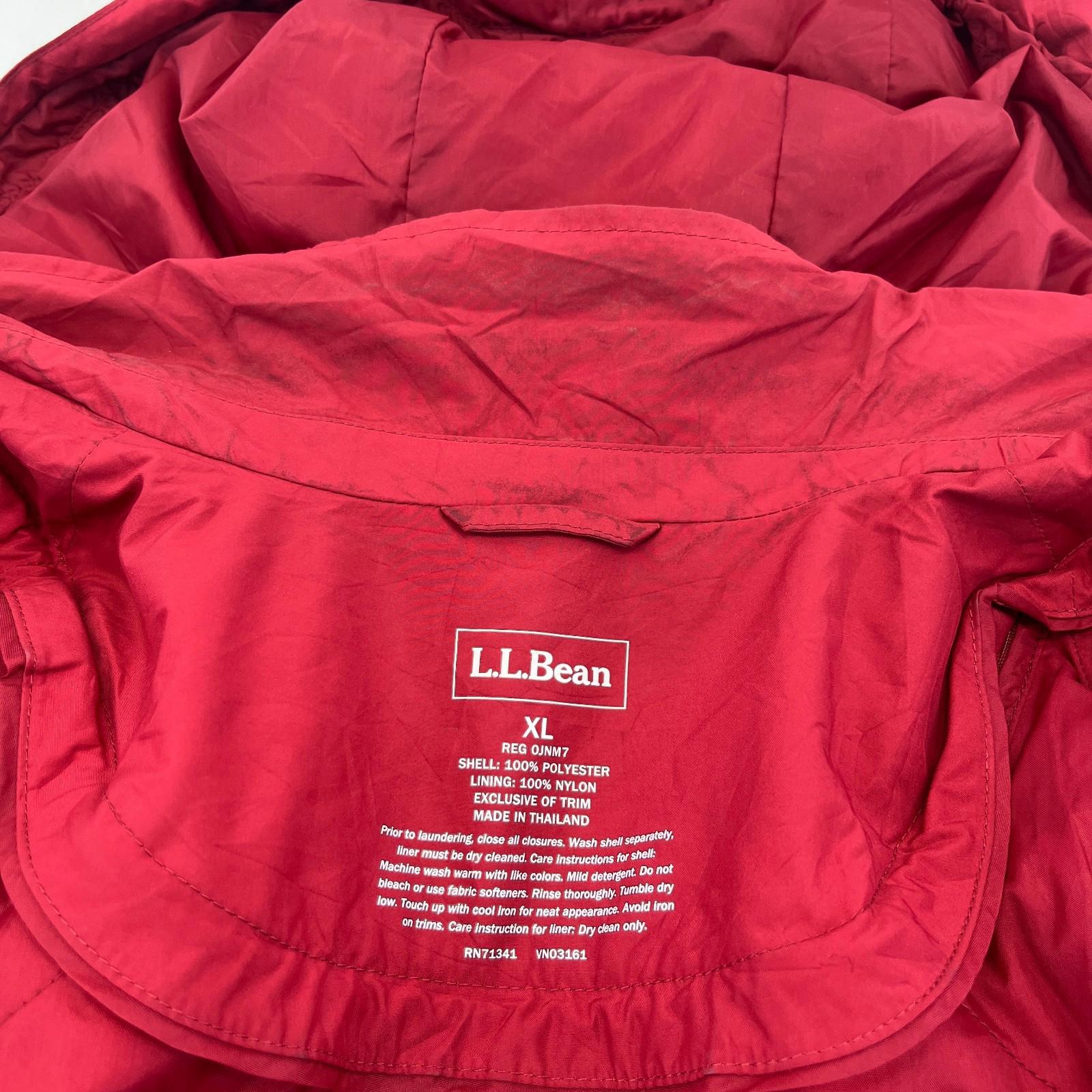 LL Bean Women's Waterproof Parka Vintage Field Country Coat in Red size XL