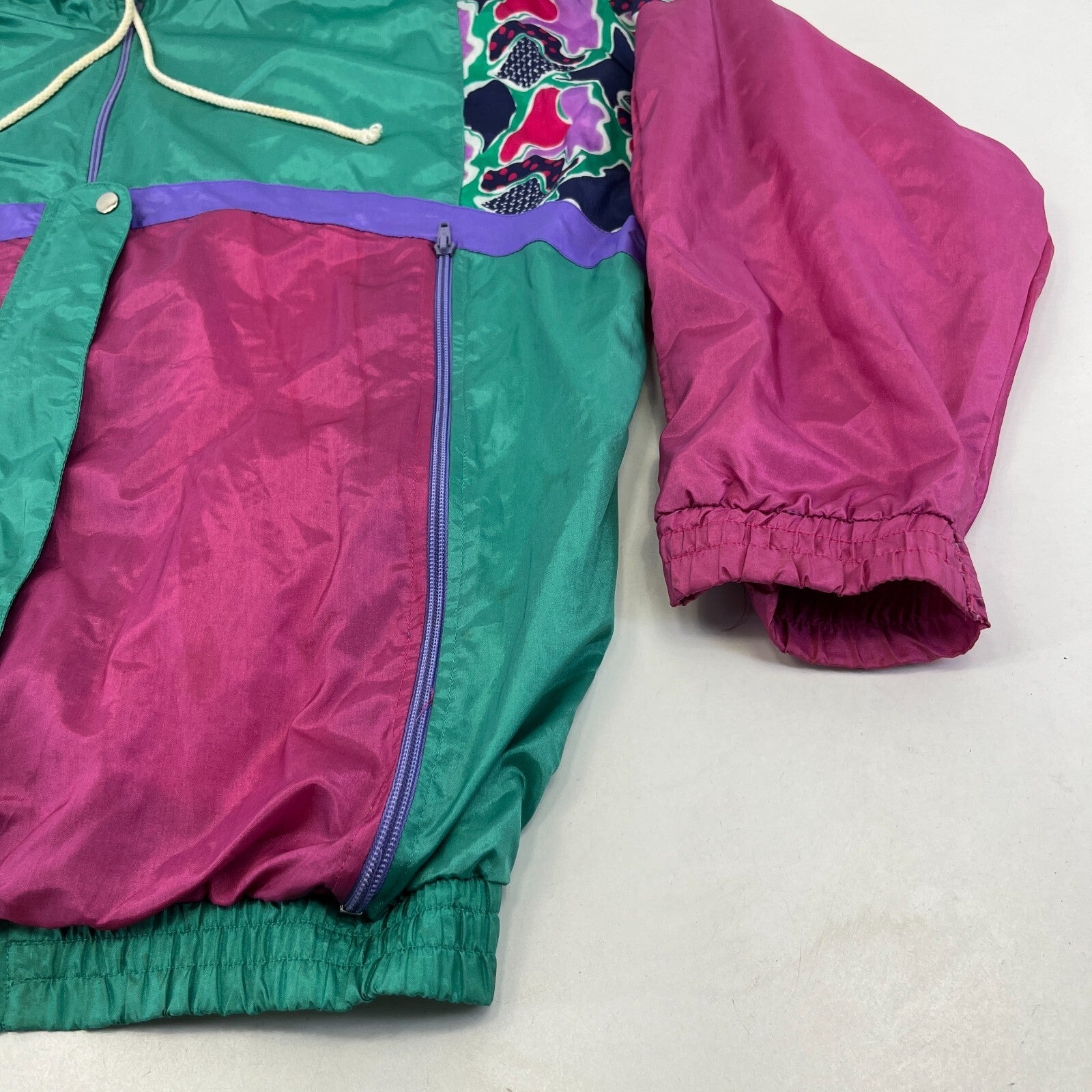 Vintage 80s Shell Suit Top Jacket Mens XL Windbreaker Rave Festival