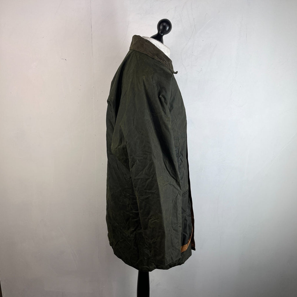 Shades Country & Casual Wax Jacket Mens size M Green Waxed Coat Made in the UK