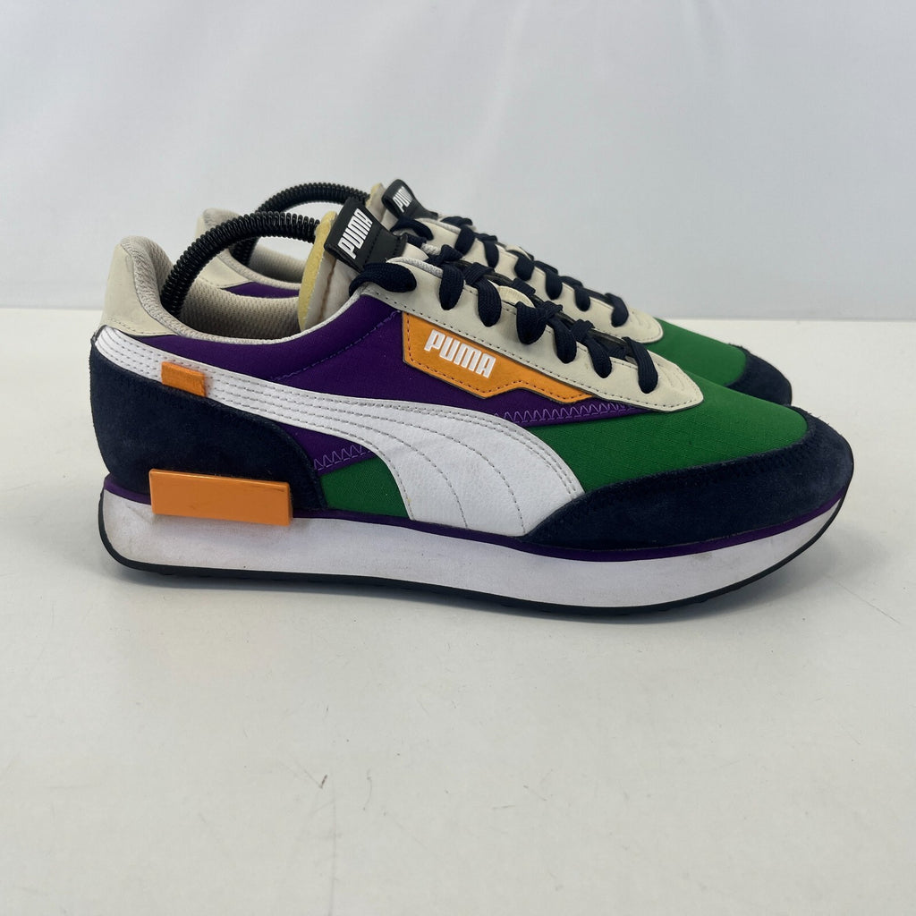Puma Rider Play On Trainers Men's UK size 8.5 Green White Purple Black Orange