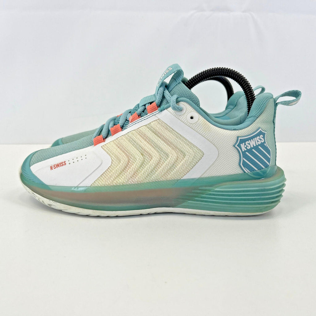 K-Swiss Ultrashot 3 Tennis Shoes in Turquoise & White - Women's size UK 5 EU 38