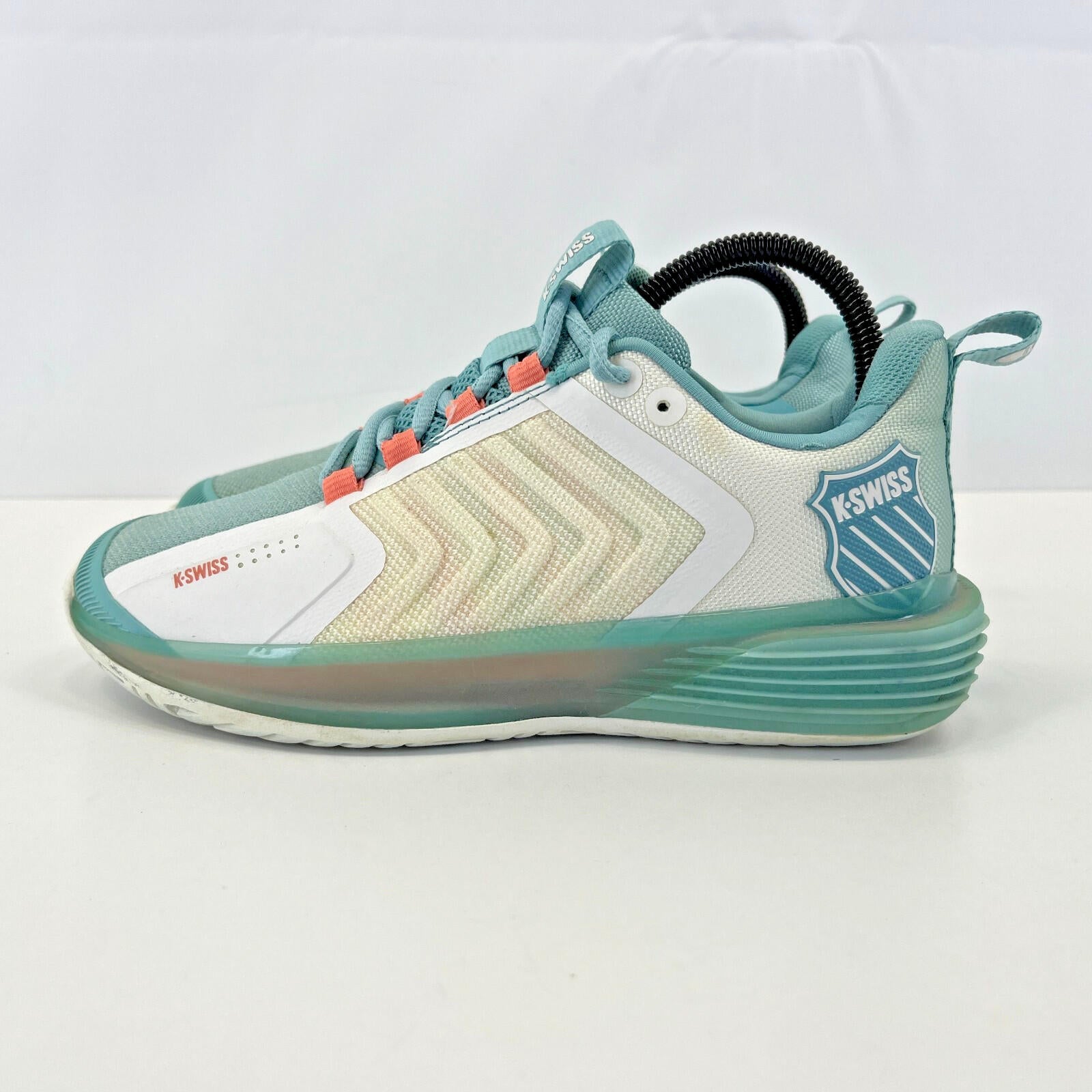 K-Swiss Ultrashot 3 Tennis Shoes in Turquoise & White - Women's size UK 5 EU 38