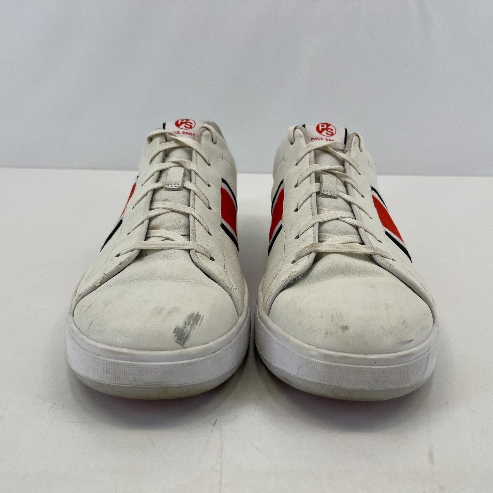 PS By Paul Smith Trainers Men's White & Red Striped Trainers size UK 11 - EU 43