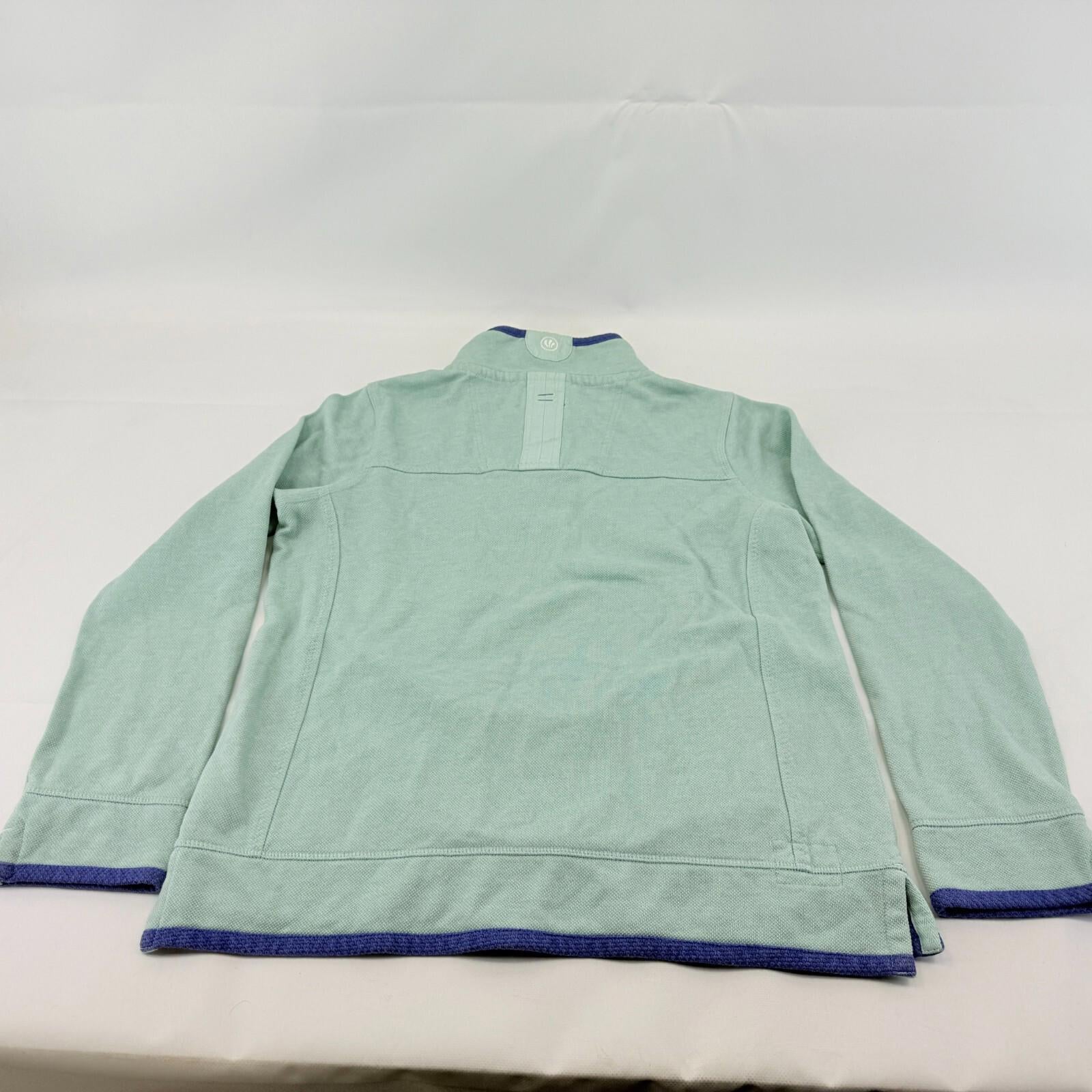 Weird Fish The Airlie Womens Distressed Look Pullover 1/4 Zip Pale Blue size 12