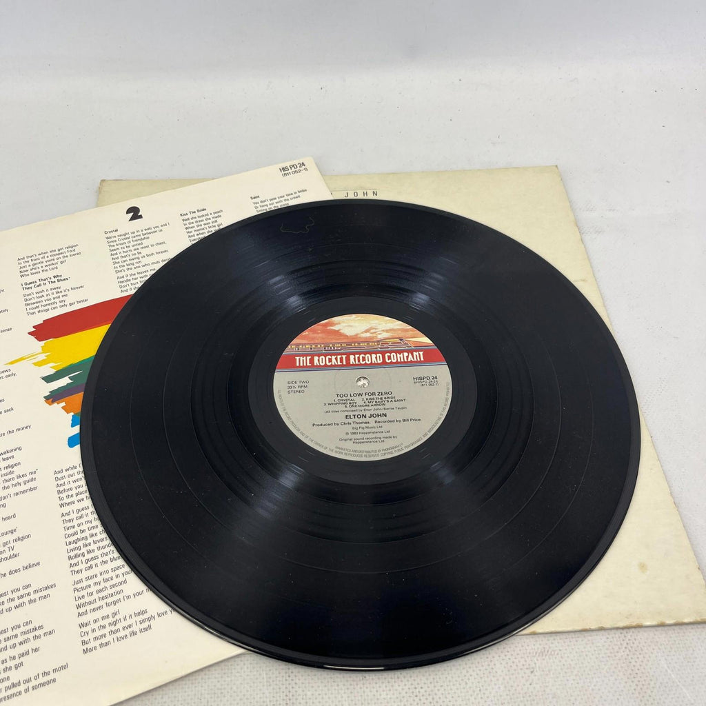 Elton John Too Low For Zero LP 12" Vinyl UK The Rocket Record Company 1983