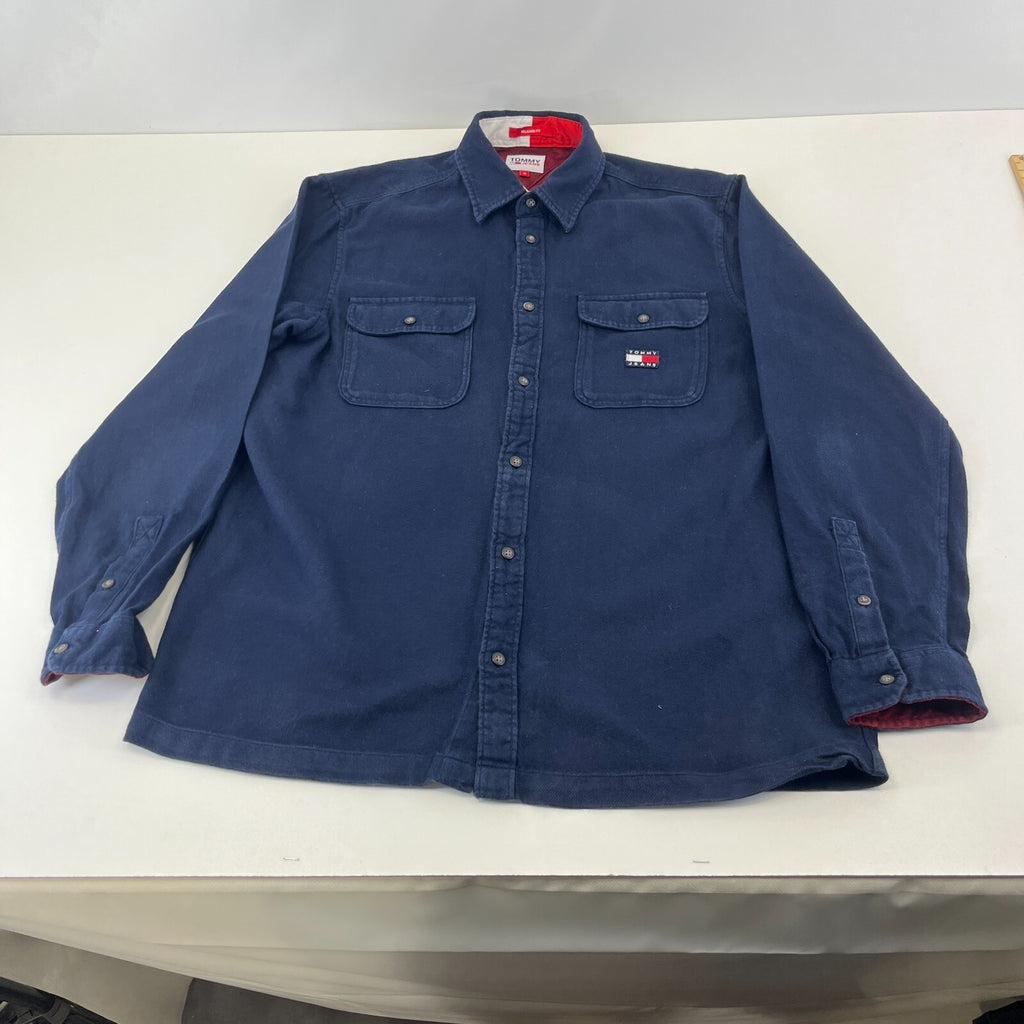 Tommy Hilfiger Jeans Men's Twill Flannel Denim Shirt Navy Blue size M