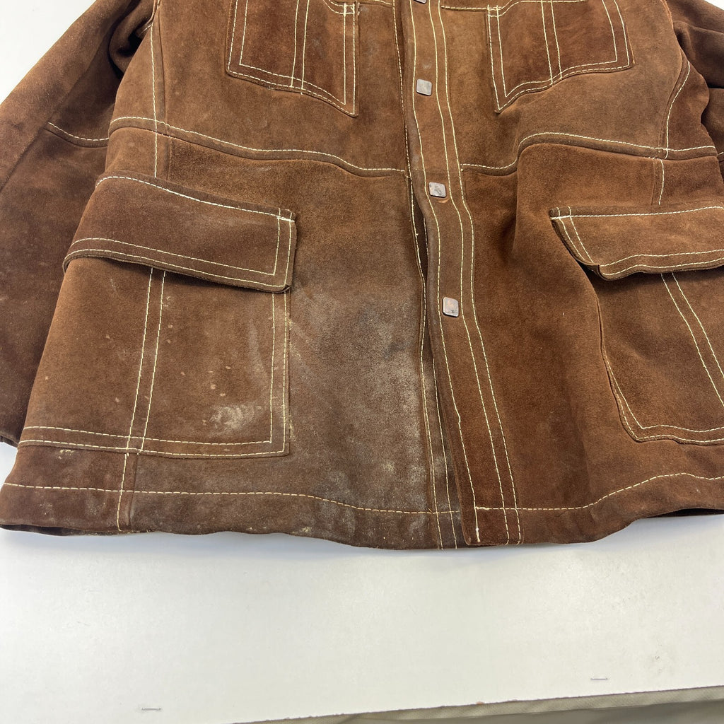 Vintage Excelled Heavy Suede Leather Rugged Wear Jacket size 44 Made in Canada