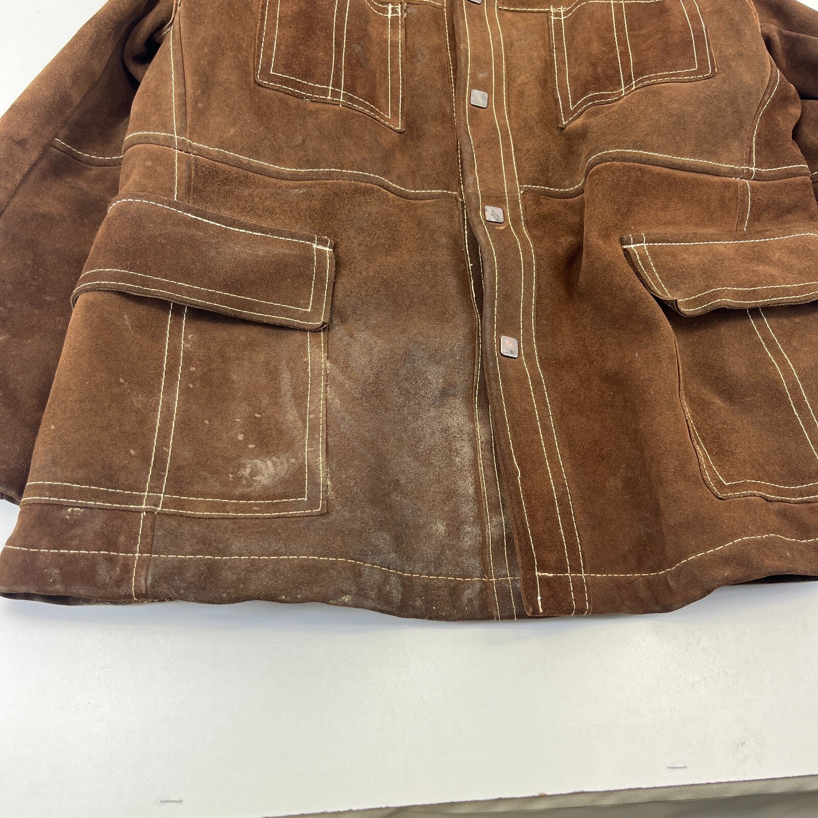 Vintage Excelled Heavy Suede Leather Rugged Wear Jacket size 44 Made in Canada