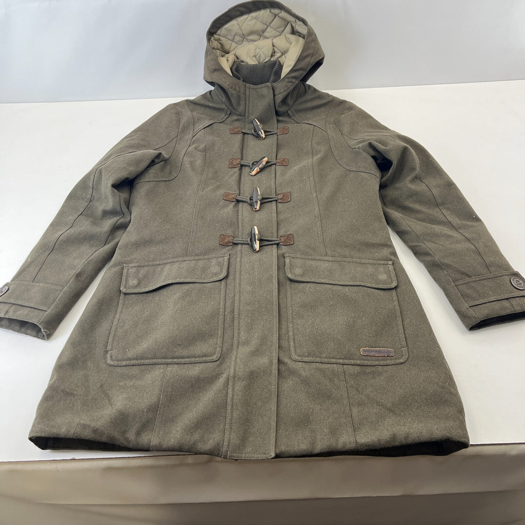 Merrell Womens Hooded Duffle Parka Khaki Brown Waterproof Insulated size M