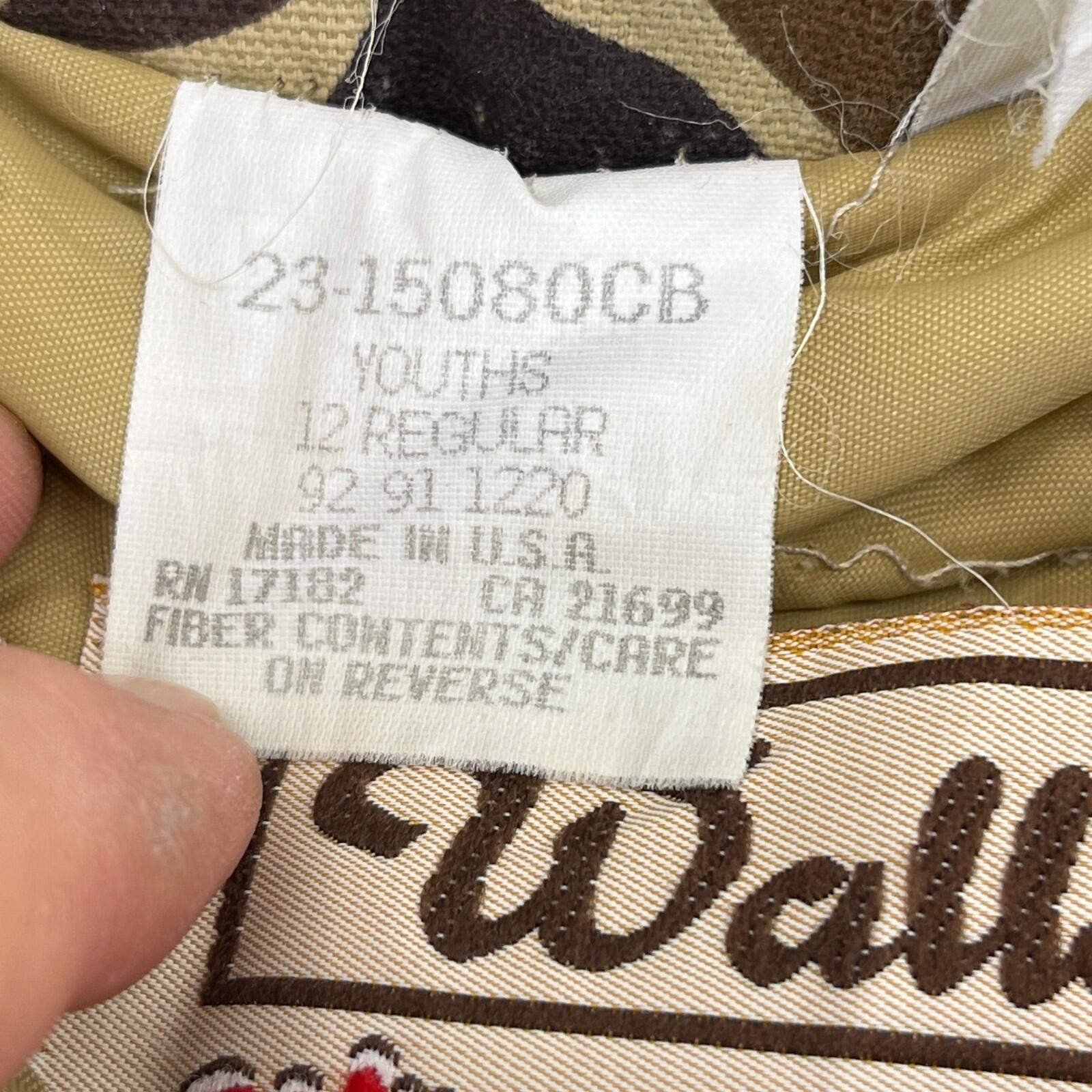 Walls Kids Quilted Overalls US Youth size 12 Brown Beige Camo