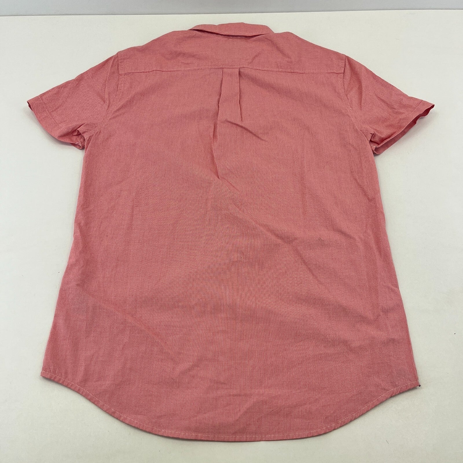 SuperDry Ultimate Oxford Shirt in Red Micro Houndstooth Short Sleeve size Small