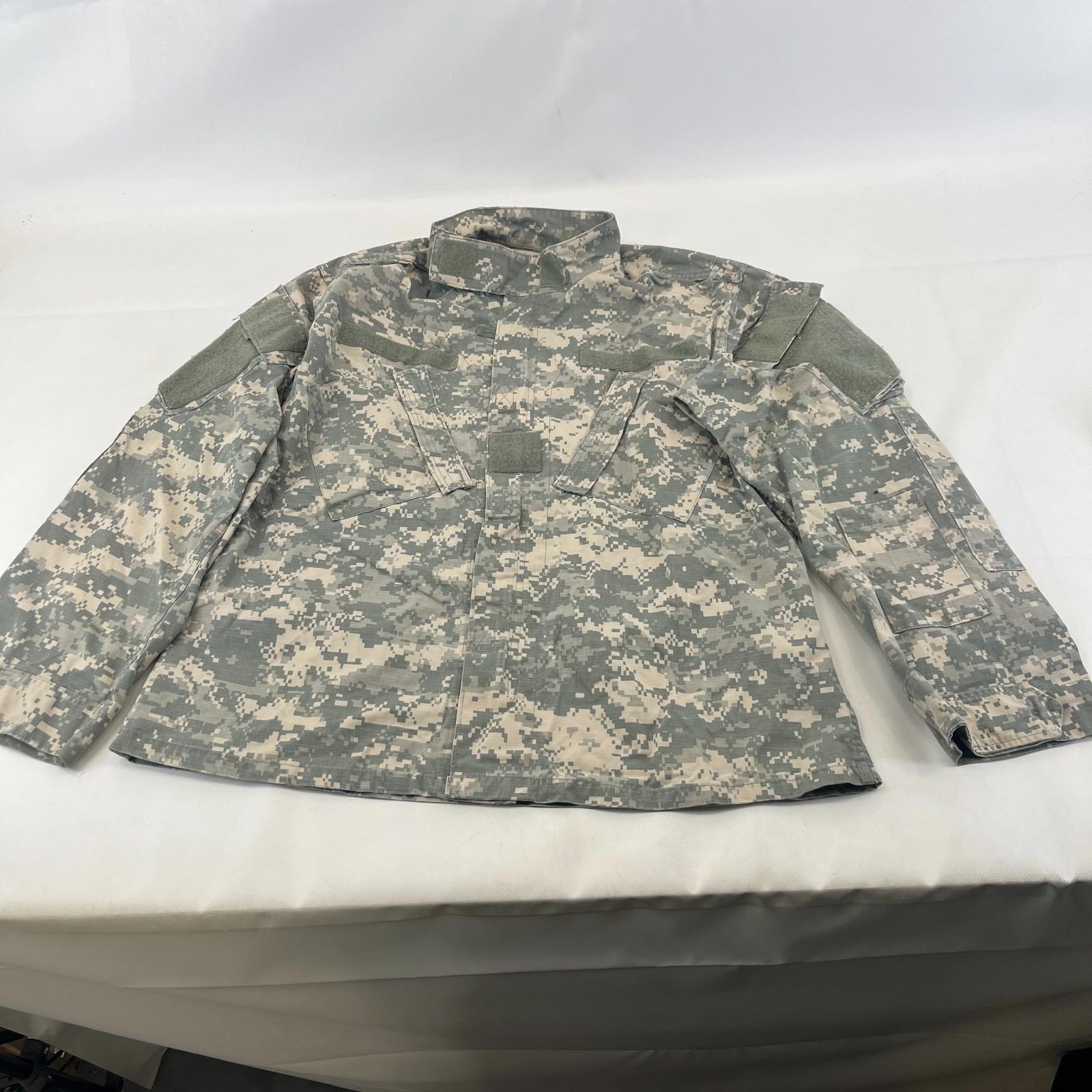 US Army Digital Camo Combat Uniform Ripstop Field Zip Coat Jacket Medium Short