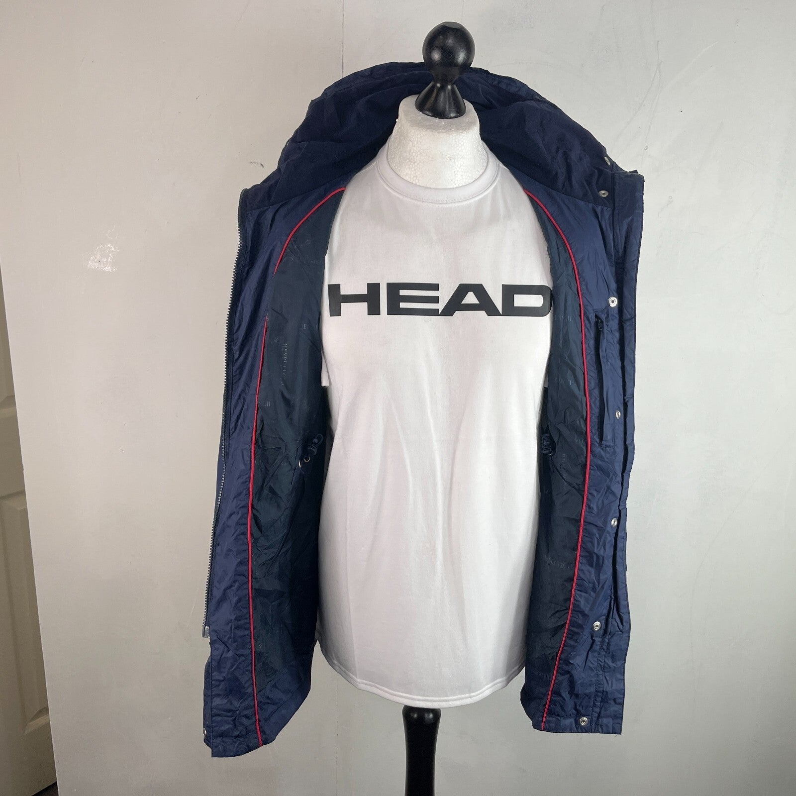 Henri Lloyd Waterproof Windbreaker Jacket Women’s size Small Navy Blue + Stow Hood