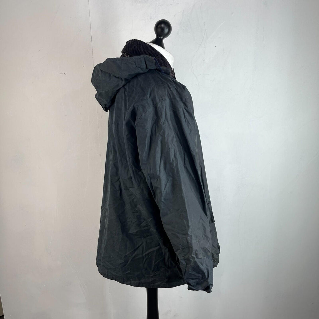 Miller & Simons Wax Jacket in Black with Removable Hood UK size S