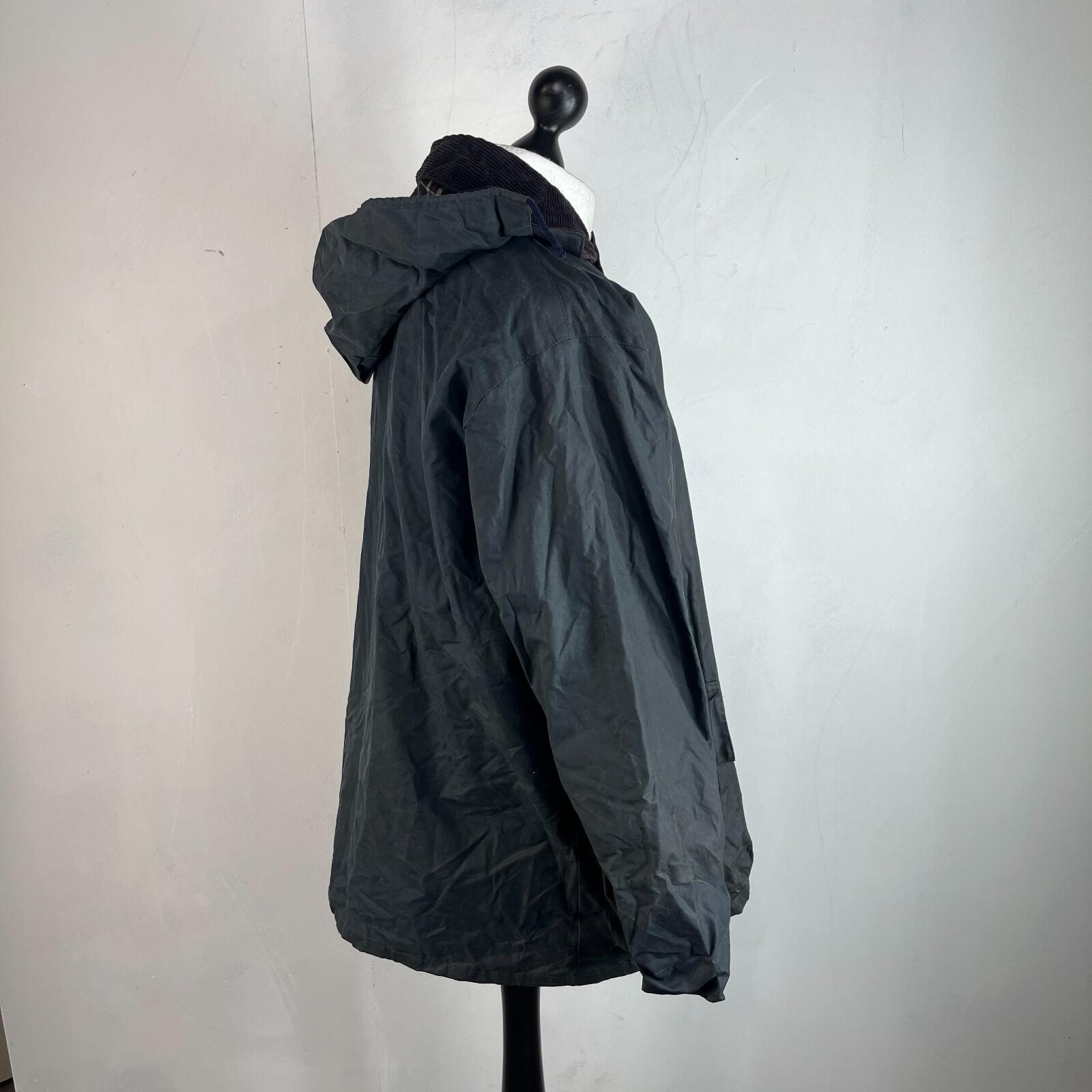 Miller & Simons Wax Jacket in Black with Removable Hood UK size S