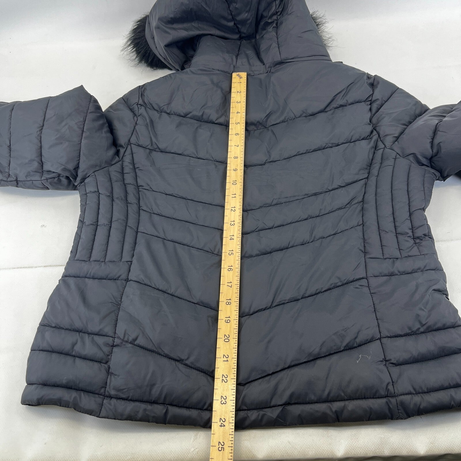 Superdry Original Fuji Puffer Jacket Women's Black Hooded UK size 18