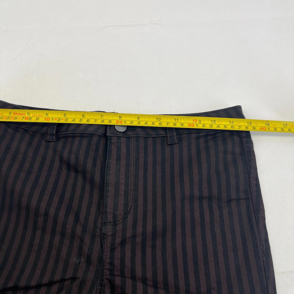 Clockhouse Womens Black/Purple Striped Jeans Cotton Blend Skinny size 40R NWOT