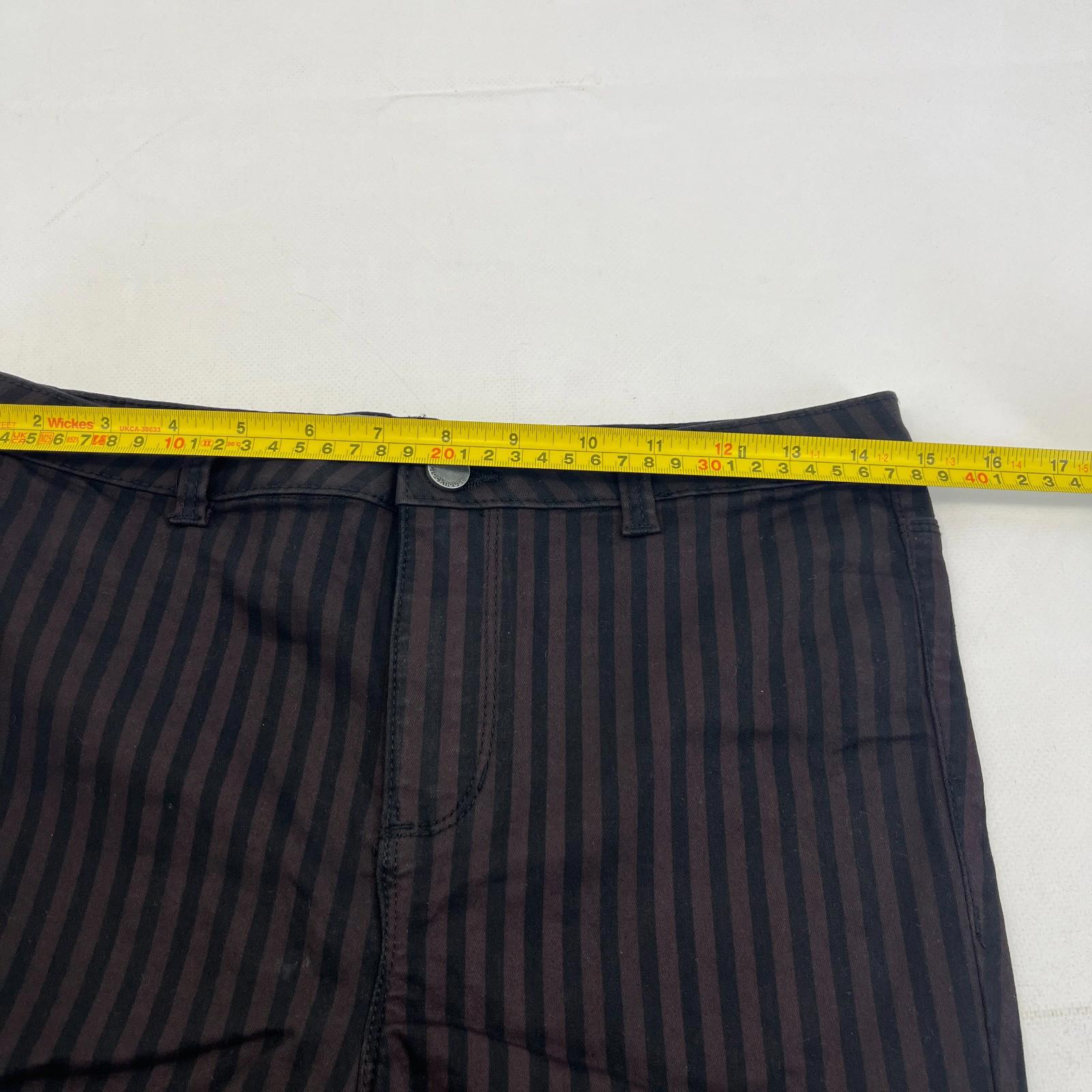 Clockhouse Womens Black/Purple Striped Jeans Cotton Blend Skinny size 40R NWOT