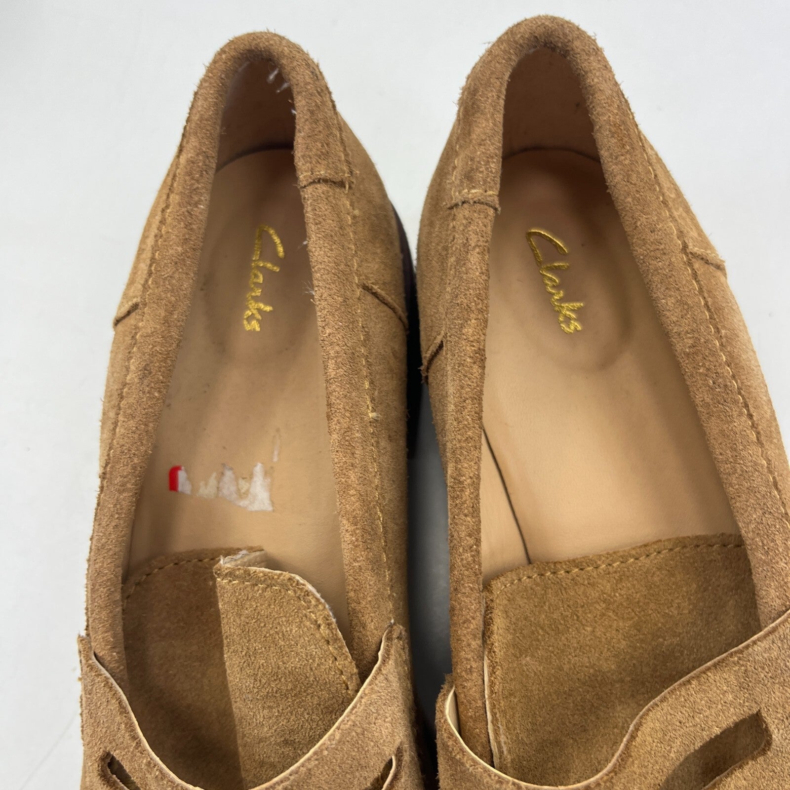 Clarks Eden Women's Suede Moccasin Shoes Tan Brown Slip On UK 6.5 EU 40 - NWOB