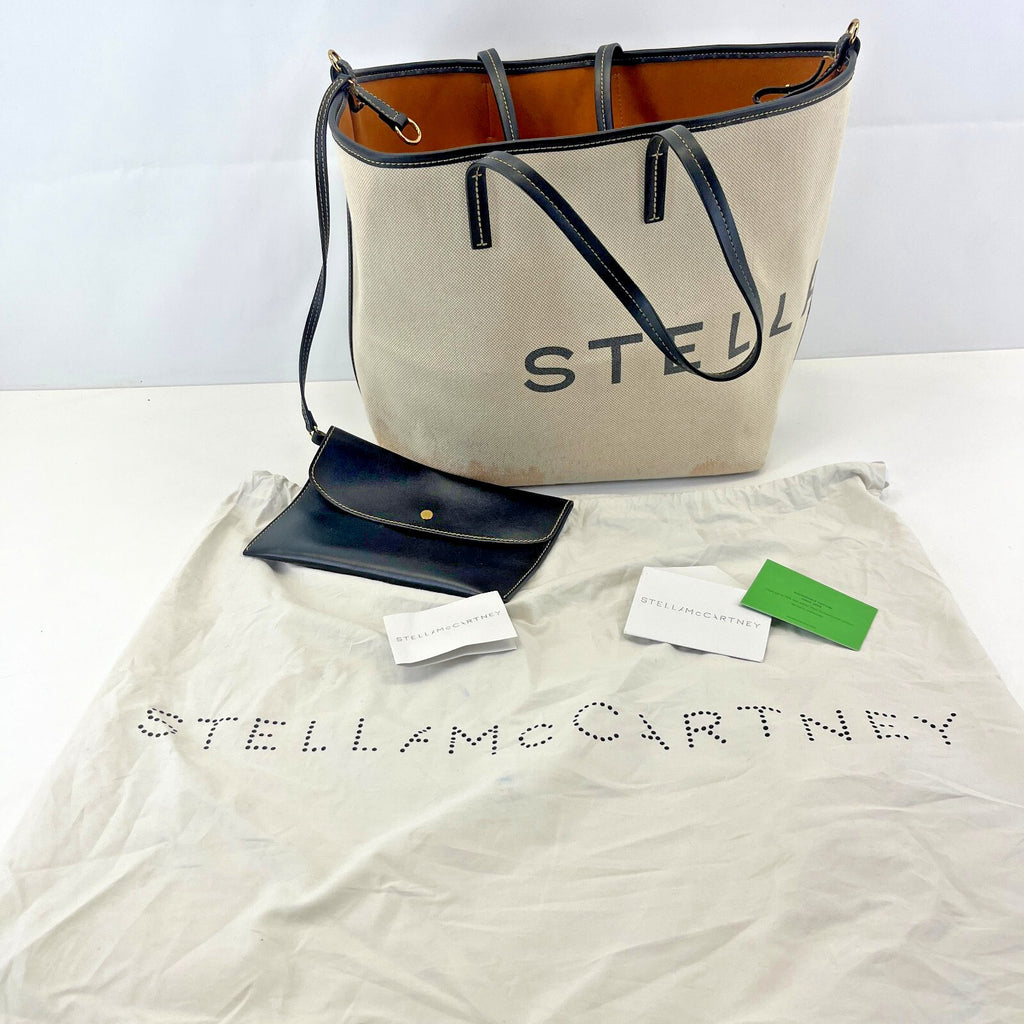 Genuine Stella McCartney Logo Print Organic Tote Shoulder Bag Womens See Details