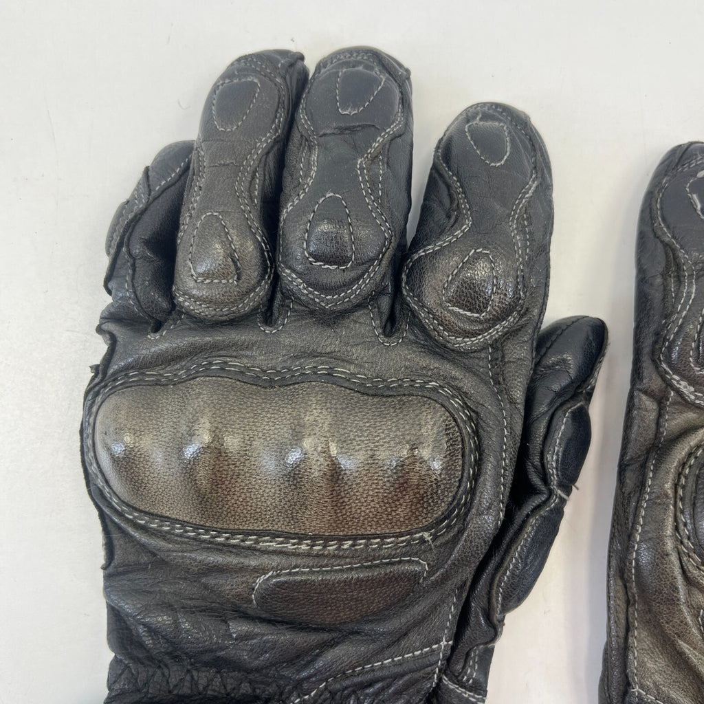 Richa Leather Motorcycle Motorbike Gloves with Hard Armour Black size M