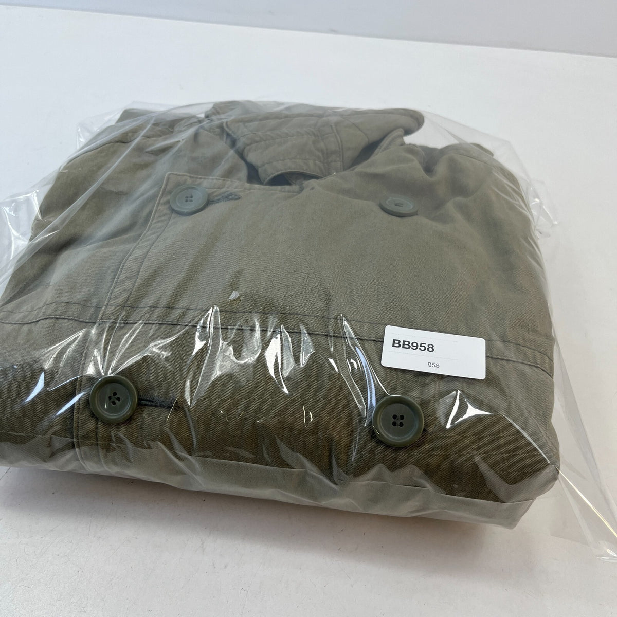 Levi's Double Breasted Parka Jacket Distressed Olive Green Liam Gallagher size M