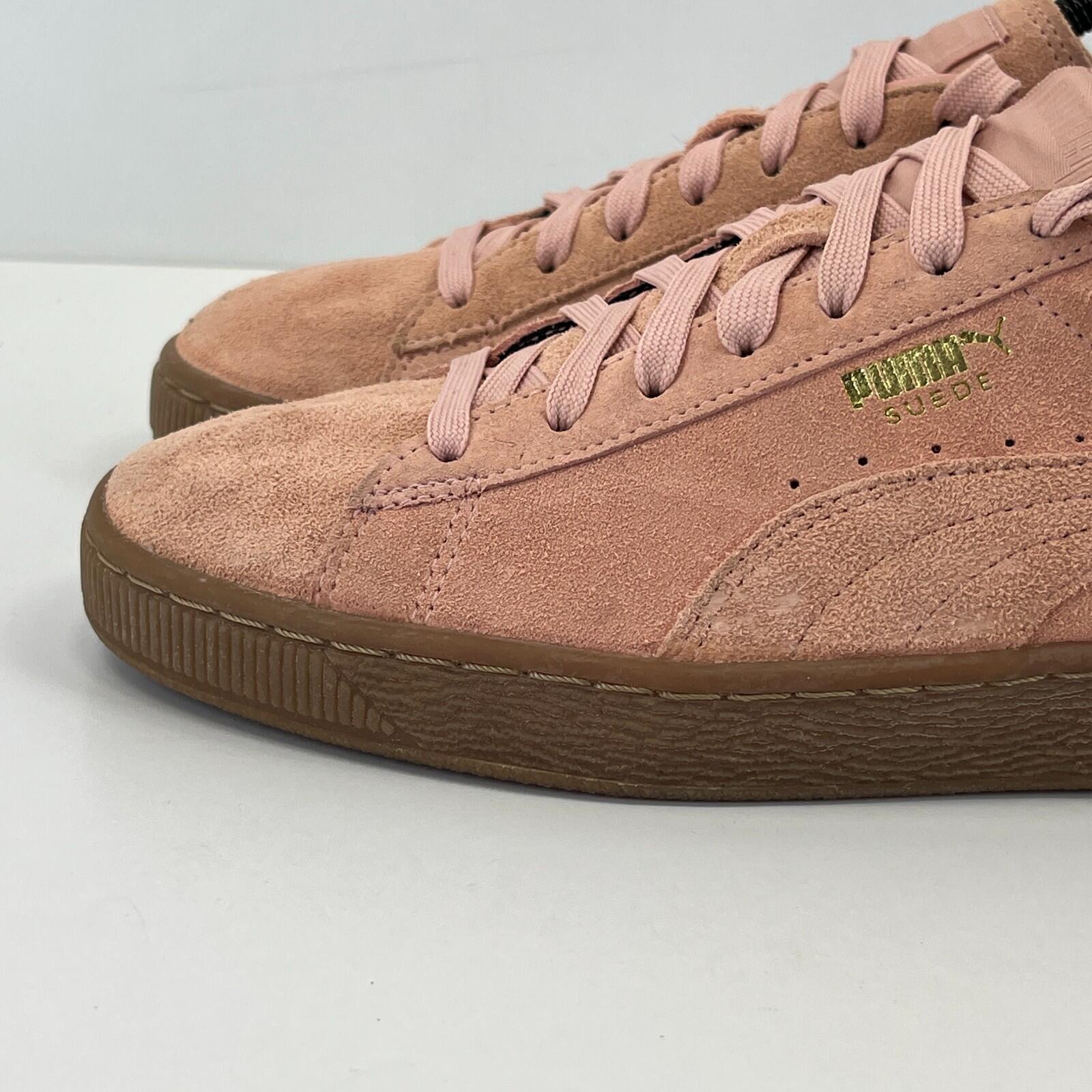 Puma Women's Palermo Trainers Suede Low Top Gum Sole in Pastel Ping UK size 6