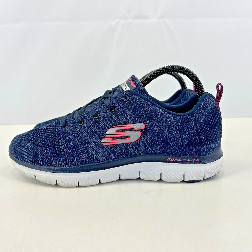 Skechers Dual Lite Trainers Air Cooled Memory Foam Grey & Pink size UK 5 - EU 38