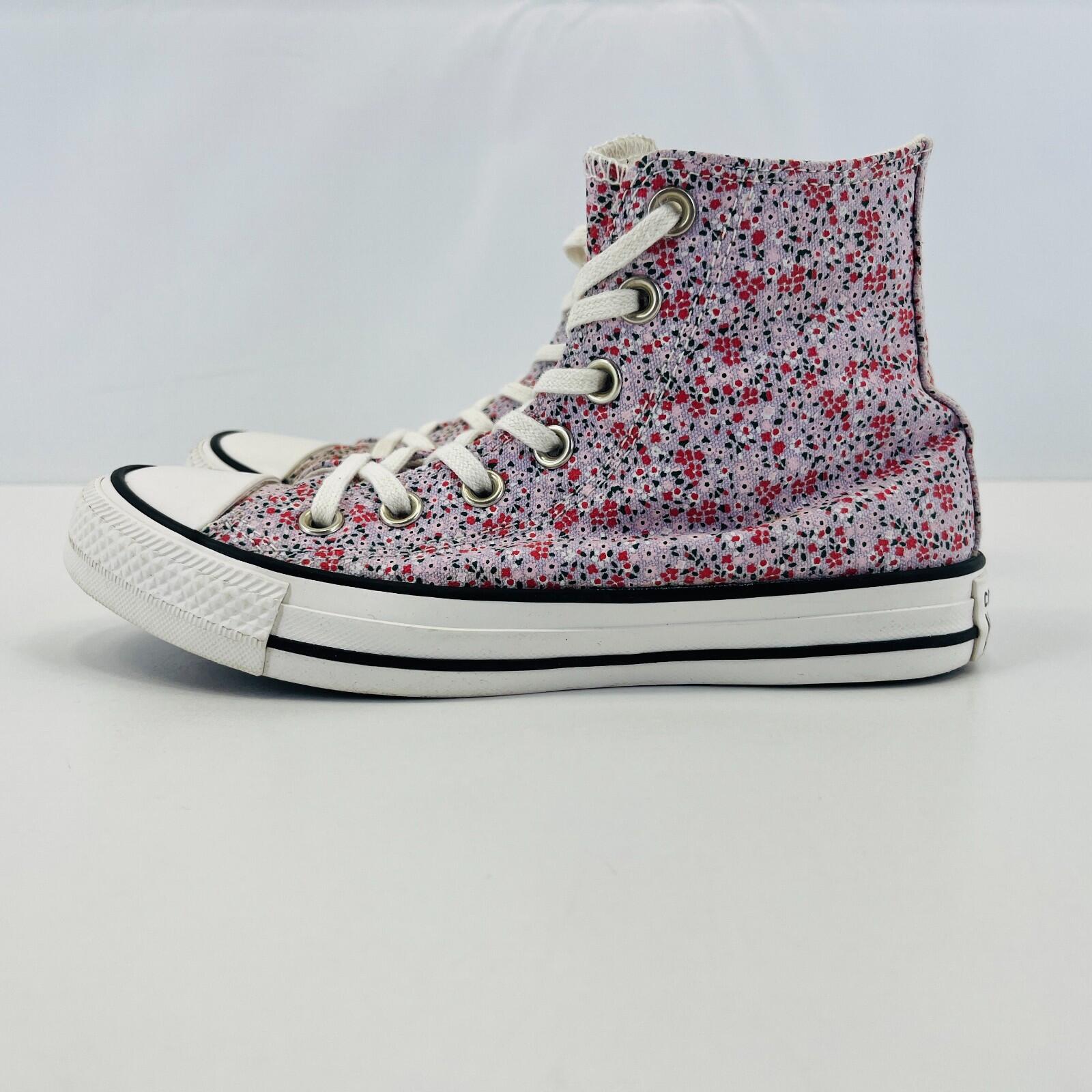 Converse All Star Chuck Taylor Hi-Top Pink Floral Womens Trainers UK size 3.5