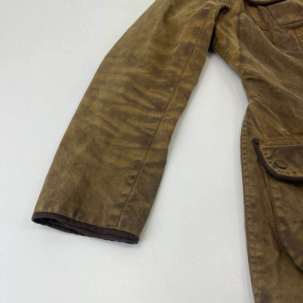 Barbour L1600 Distressed Look Wax Utility Jacket Women’s UK 8 Brown Field Coat