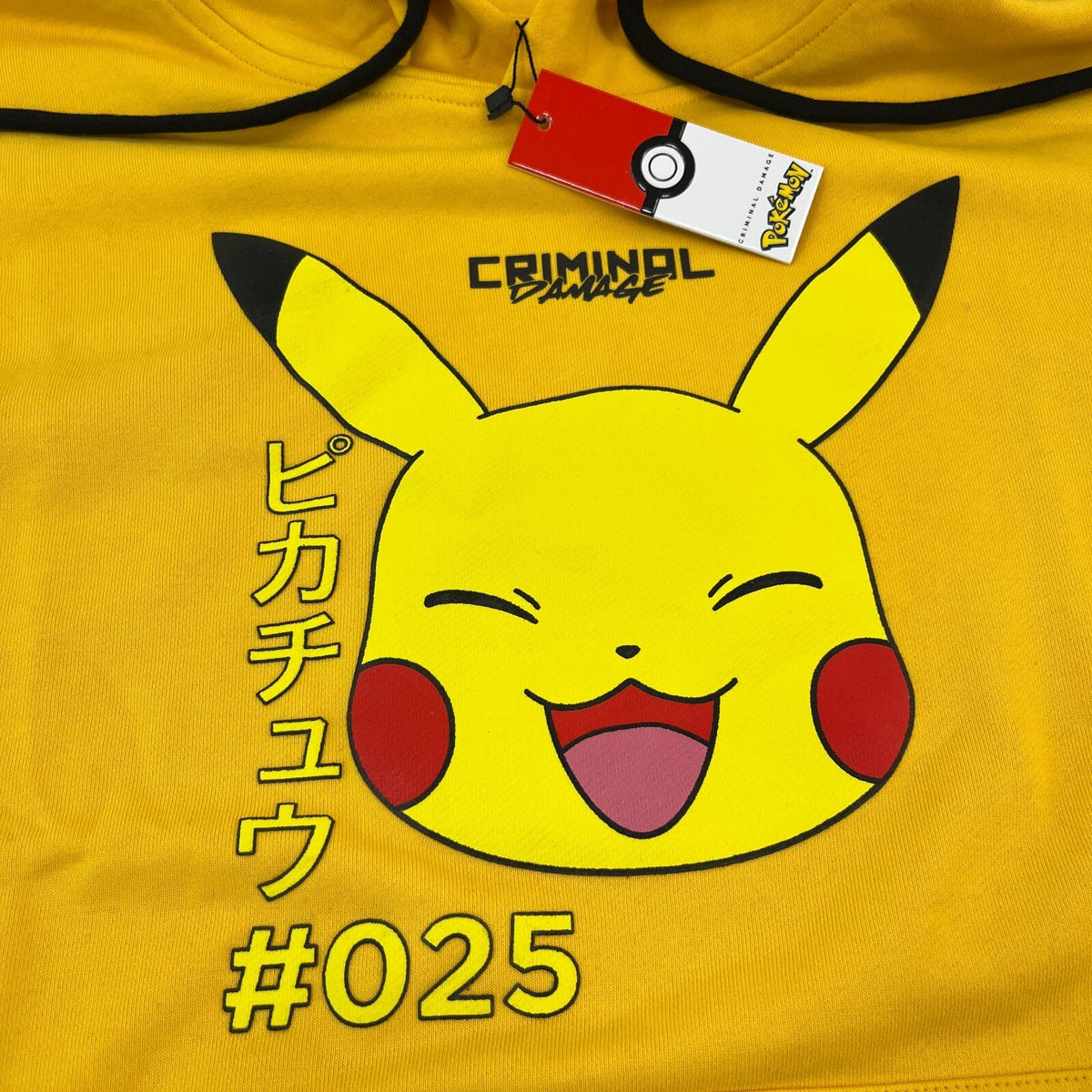 Criminal Damage Pokemon Hoodie Pikachu Yellow size M Oversized - New With Tags