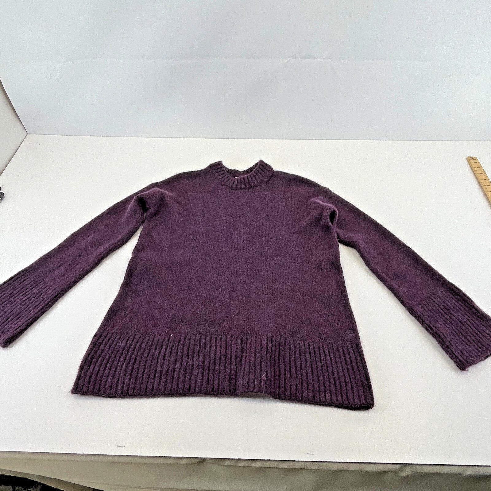 Sweaty Betty Alpine Wool Crew Neck Jumper Sweater in Purple size XXS/6 Alpaca