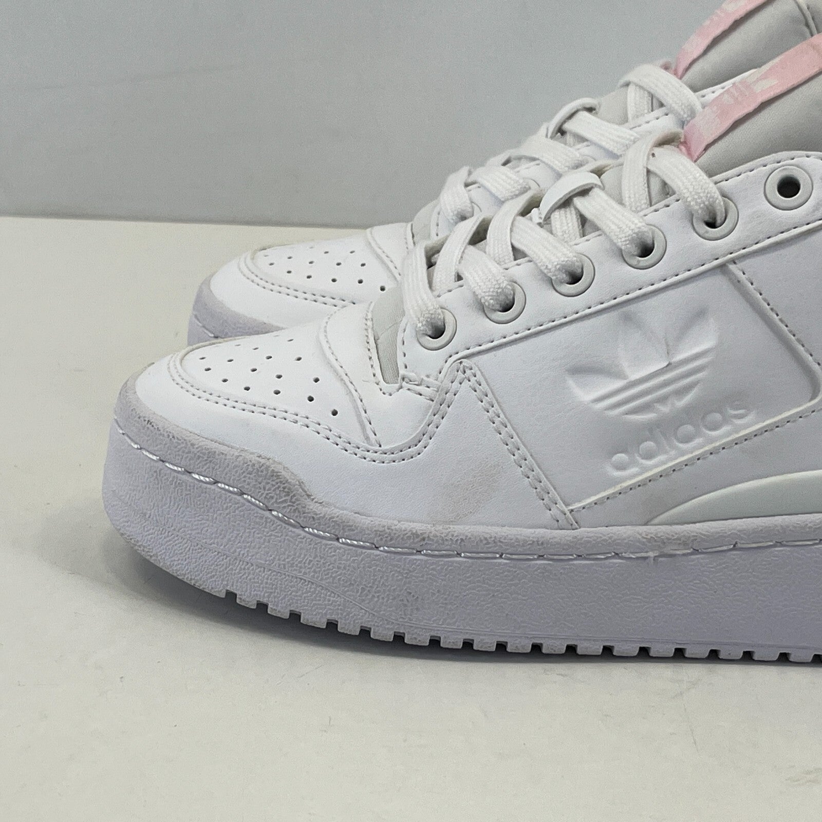 Adidas Forum Bold White & Baby Pink size UK 4 EU 36 2/3